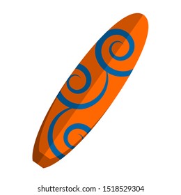 Isolated colored surfboard. Vacations time - Vector illustration
