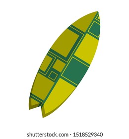 Isolated colored surfboard. Vacations time - Vector illustration