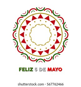 Isolated colored tag, Cinco de mayo vector illustration