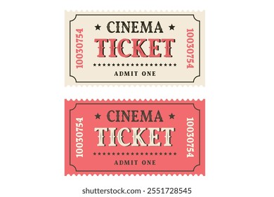 Isolated colored ticket template. Admit one ticket template. Vector illustration