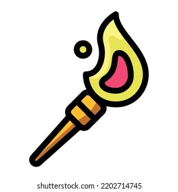 Isolated colored torch videogame icon Flat design Vector