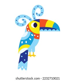 Isolated colored toucan alebrije icon Vector