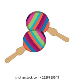 Isolated colored traditional mariachi maracas icon Vector illustration