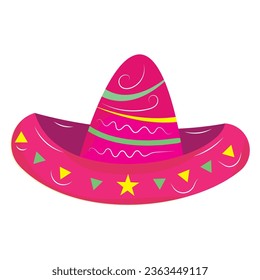 Isolated colored traditional mexican hat sketch Vector