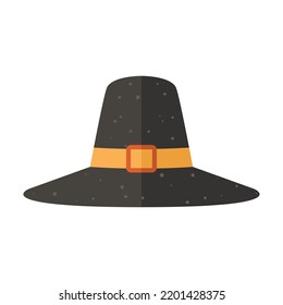 Isolated colored traditional pilgrim hat icon Vector