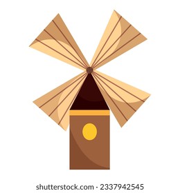 Isolated colored traditional wind mill building icon Vector
