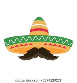 Isolated colored traiditional mexican mariachi hat icon Vector