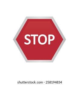 an isolated colored transit signal on a white background