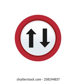 an isolated colored transit signal on a white background