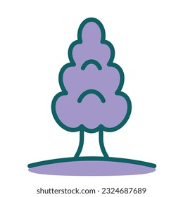 Icono de jardín de árbol aislado estilo plano Ilustración vectorial