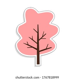 Isolated colored tree icon sticker - Vector illustration
