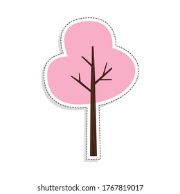 Pegatina de iconos de árbol de color aislado - Ilustración vectorial