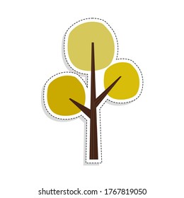 Isolated colored tree icon sticker - Vector illustration