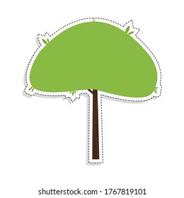 Pegatina de iconos de árbol de color aislado - Ilustración vectorial