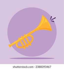 Isolated colored trumpet musical instrument icon Vector