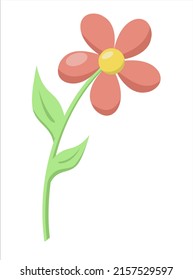 Einzige, farbige Vektorgrafik ohne Blumenlinie, Frühling, Sommer, Osterthema.
