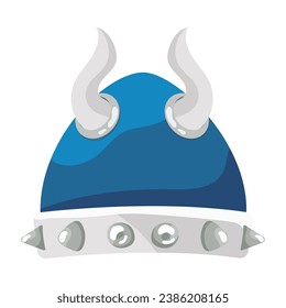 Isolated colored viking helmet sketch icon Vector