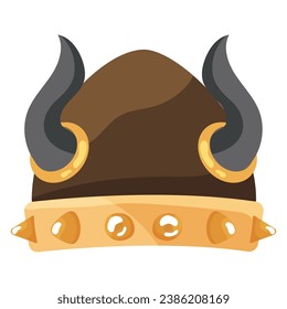 Isolated colored viking helmet sketch icon Vector