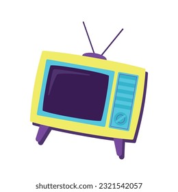 Isolated colored vintage tv Nostalgic retro icon Vector illustration