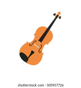 Isolated colored violin, Musical instrument vector illustration