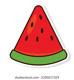 Isolated colored watermelon sticker icon Vector