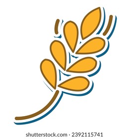 Isolated colored wheat icon Flat design Vector illustration