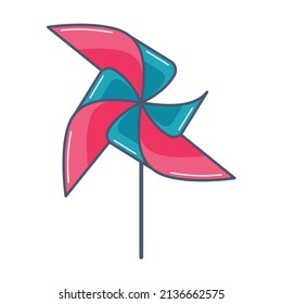 Isolated colored wind fan toy icon flat design Vector