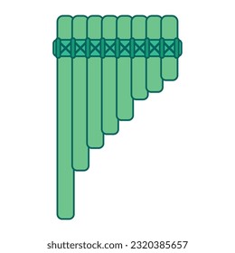 Isolated colored wind flute musical instrument icon Vector illustration