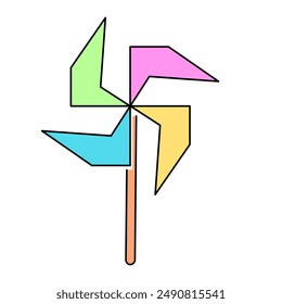 isolated colored windmill children toy icon on the theme of summer and vacation. design for logo sticker print poster