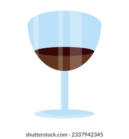 Isolated colored wine glass sketch Vector