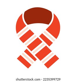 Icono de la bufanda de invierno de color aislado Vector