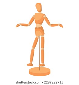 Isolated colored wooden mannequin model icon Vector