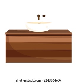 Isolated colored wooden washbasin furniture Vector