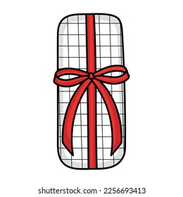 Isolated colored wrapped gift sketch icon Vector illustration