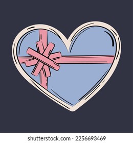 Icono de esbozo de regalo envuelto en color aislado Ilustración vectorial