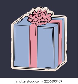 Isolated colored wrapped gift sketch icon Vector illustration