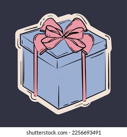 Isolated colored wrapped gift sketch icon Vector illustration