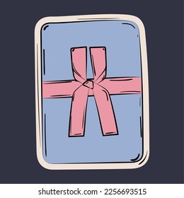 Isolated colored wrapped gift sketch icon Vector illustration