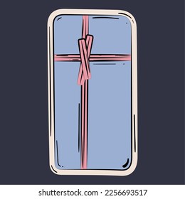 Isolated colored wrapped gift sketch icon Vector illustration