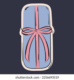 Isolated colored wrapped gift sketch icon Vector illustration
