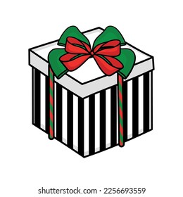 Icono de esbozo de regalo envuelto en color aislado Ilustración vectorial