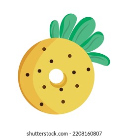 Icono de caramelo de piña amarillo aislado Vector