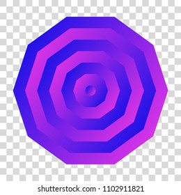 Isolated colorful abstract object. Bright gradient figure, geometric shape. Vector decorative object. Creative symbol for your design.