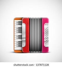 Isolated colorful accordion. Eps 10