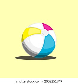 Isolated colorful beach ball for playing volleyball or water polo vector illustration. Summer and pool stuff