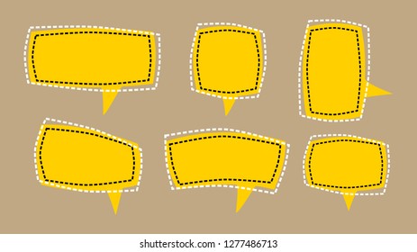 isolated colorful Blank empty speech bubbles set. Vector illustration