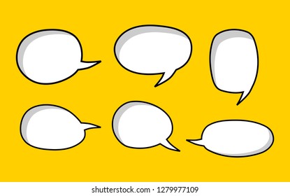 isolated colorful Blank empty speech bubbles set. Vector illustration