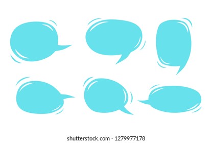 isolated colorful Blank empty speech bubbles set. Vector illustration