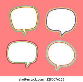 isolated colorful Blank empty speech bubbles set. Vector illustration