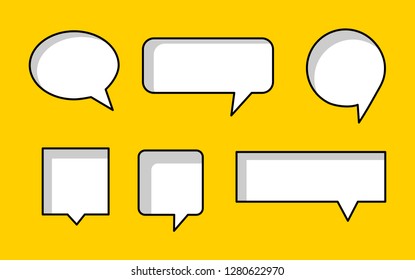 isolated colorful Blank empty speech bubbles set. Vector illustration